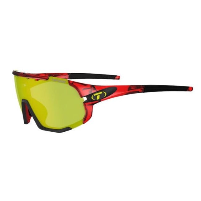 Tifosi Optics Tifosi Sledge, Crystal Red Interchangeable Sunglasses - Clarion Yellow/AC Red/Clear