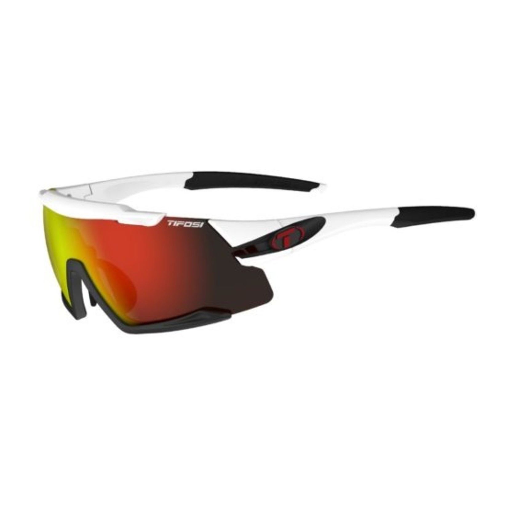 Tifosi Optics Tifosi Aethon, White/Black  Interchangeable Sunglasses - Clarion Red/AC Red/Clear
