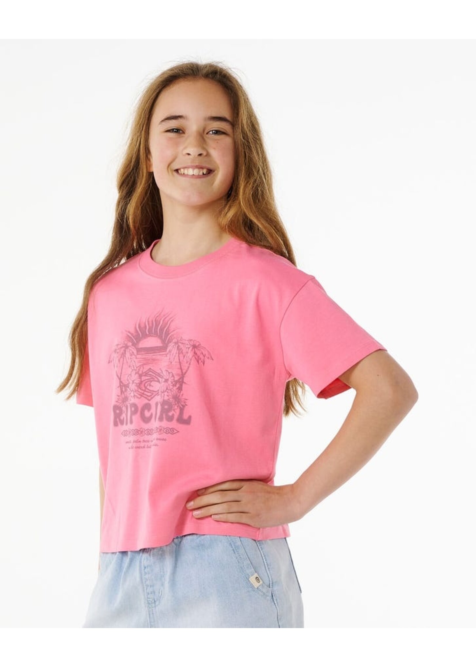 Rip Curl GIRLS HIBISCUS HEAT CROP TEE SM24