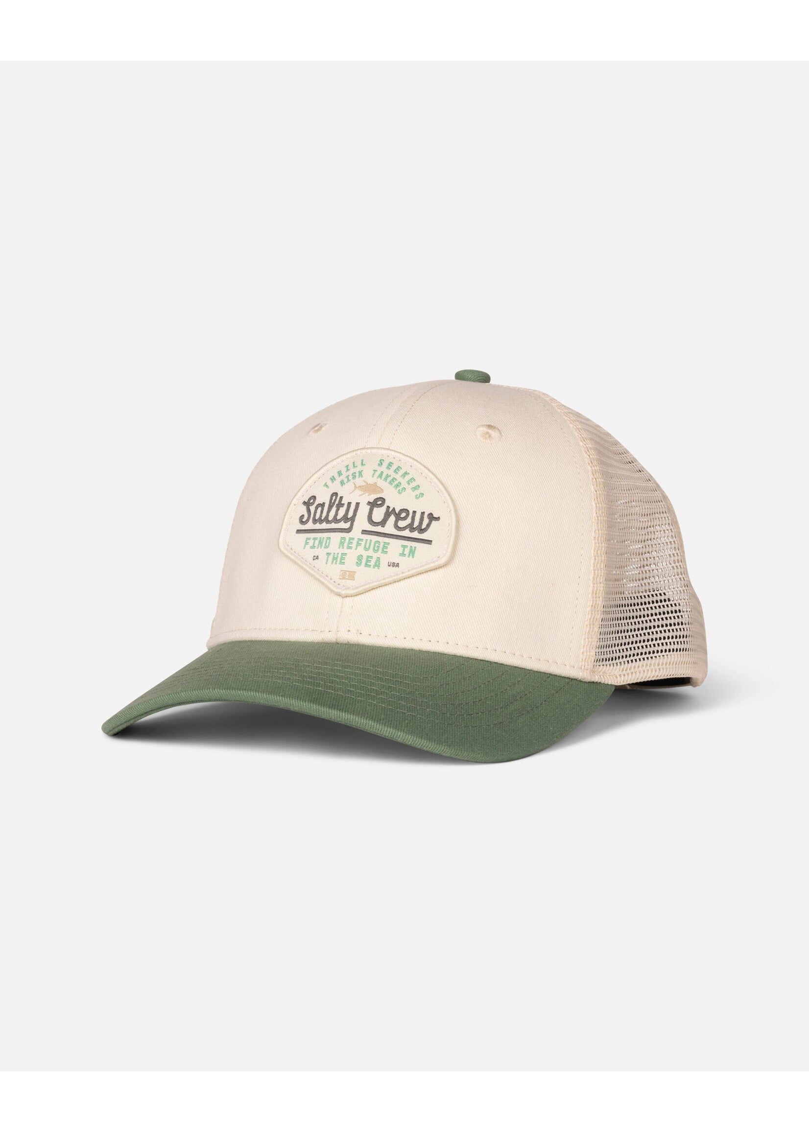 SALTY CREW BORDER TRUCKER OFF WHITE/MID GREEN SM26