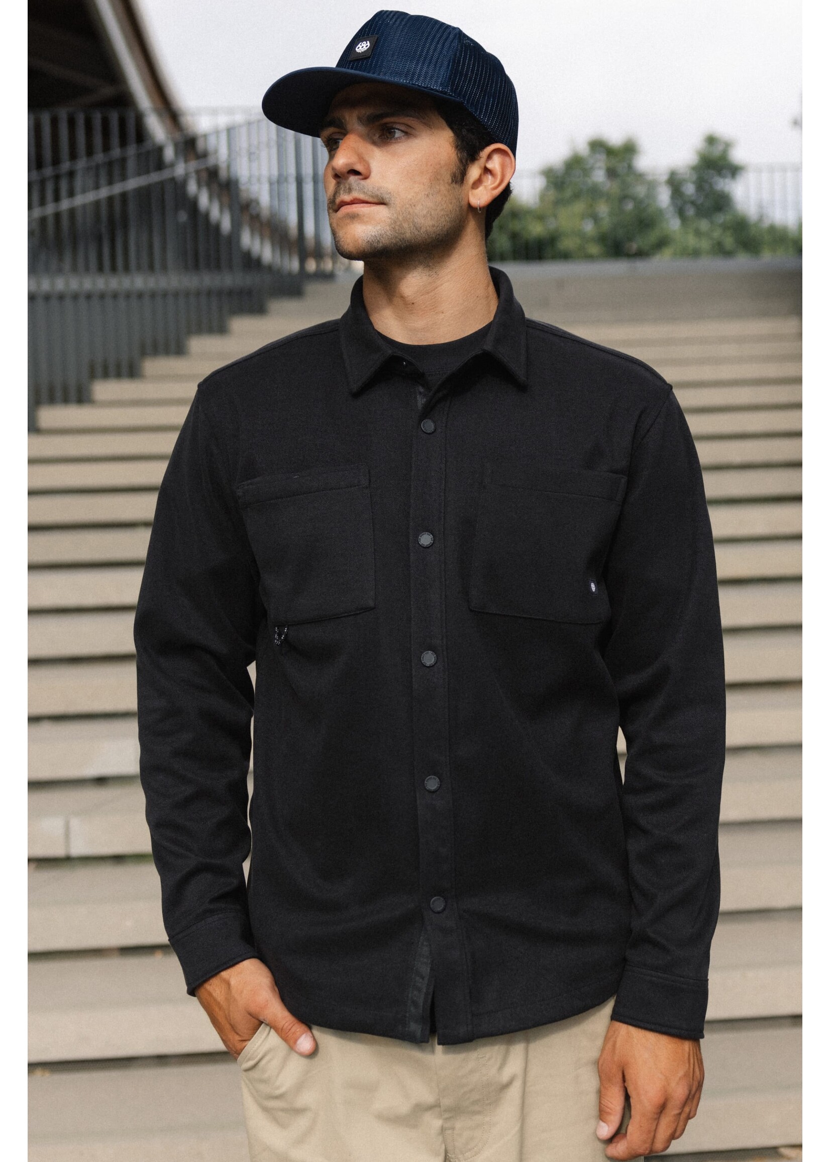 686 WHISPER KNIT FLANNEL BLK FA26