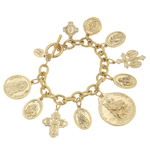 Susan Shaw Susan Shaw Gold Saints Charm Bracelet