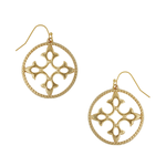 Susan Shaw Susan Shaw Gold Round Cut-Out Wire Earrings