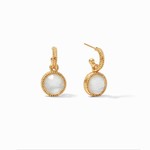 Julie Vos Julie Vos Fleur-de-Lis Hoop & Charm Earring - Iridescent Clear Crystal Reversible