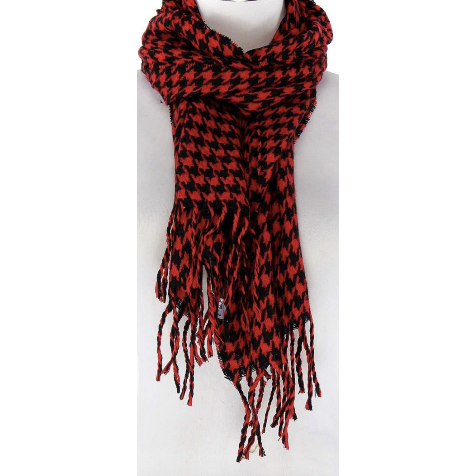 Casuals Fairhope Houndstooth Scarf - Red/Black