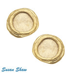 Susan Shaw Susan Shaw Gold Disc Earrings - Clip