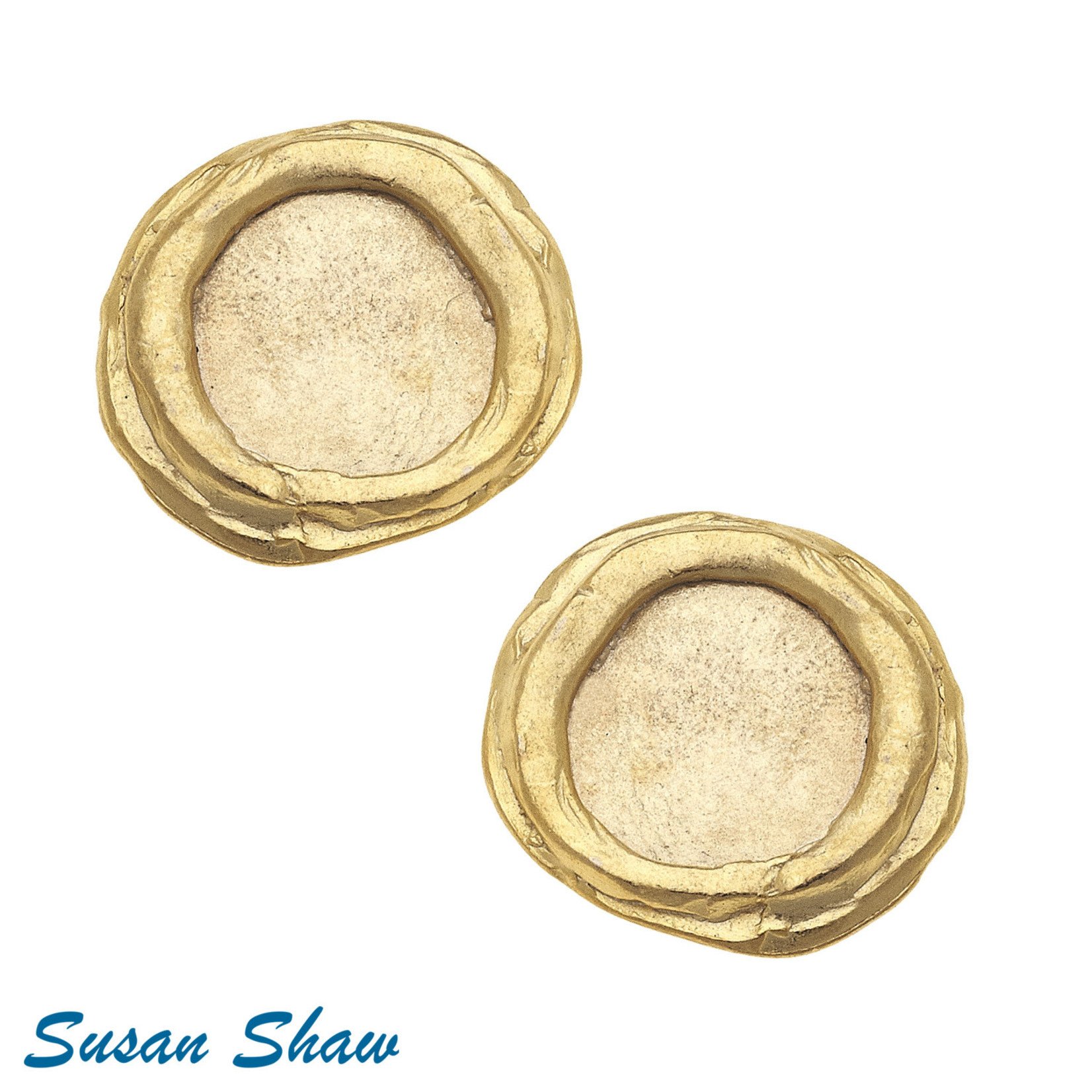 Susan Shaw Susan Shaw Gold Disc Earrings - Clip