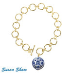 Susan Shaw Susan Shaw Blue & White Porcelain Pendant Necklace