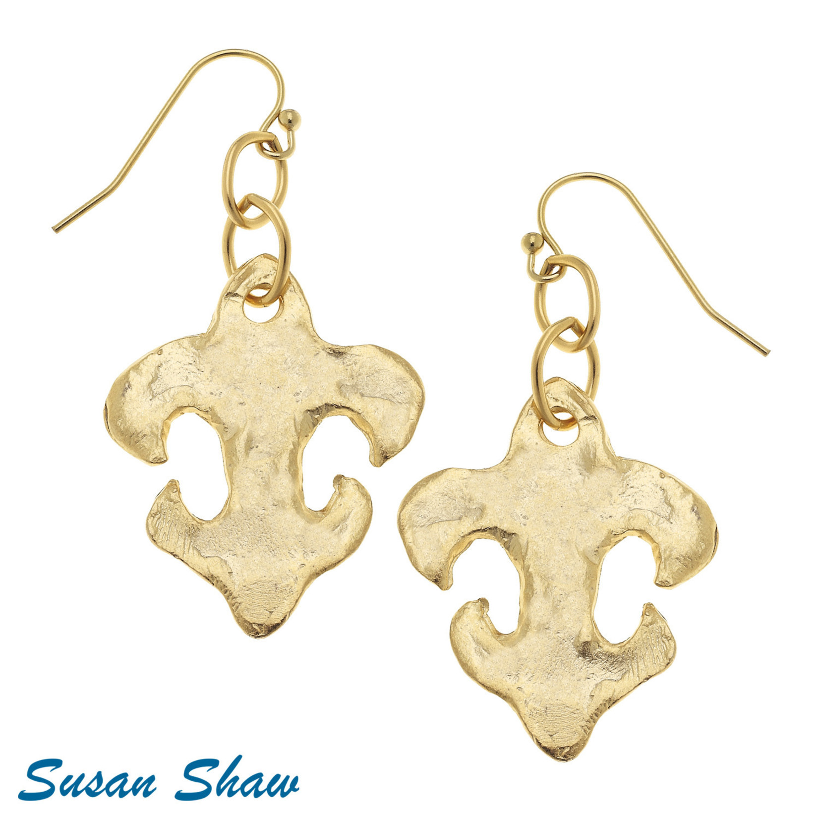 Susan Shaw Susan Shaw Gold Fleur de Lis Earrings