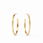 Julie Vos Julie Vos Crescent Stone Hoop Gold CZ  - L