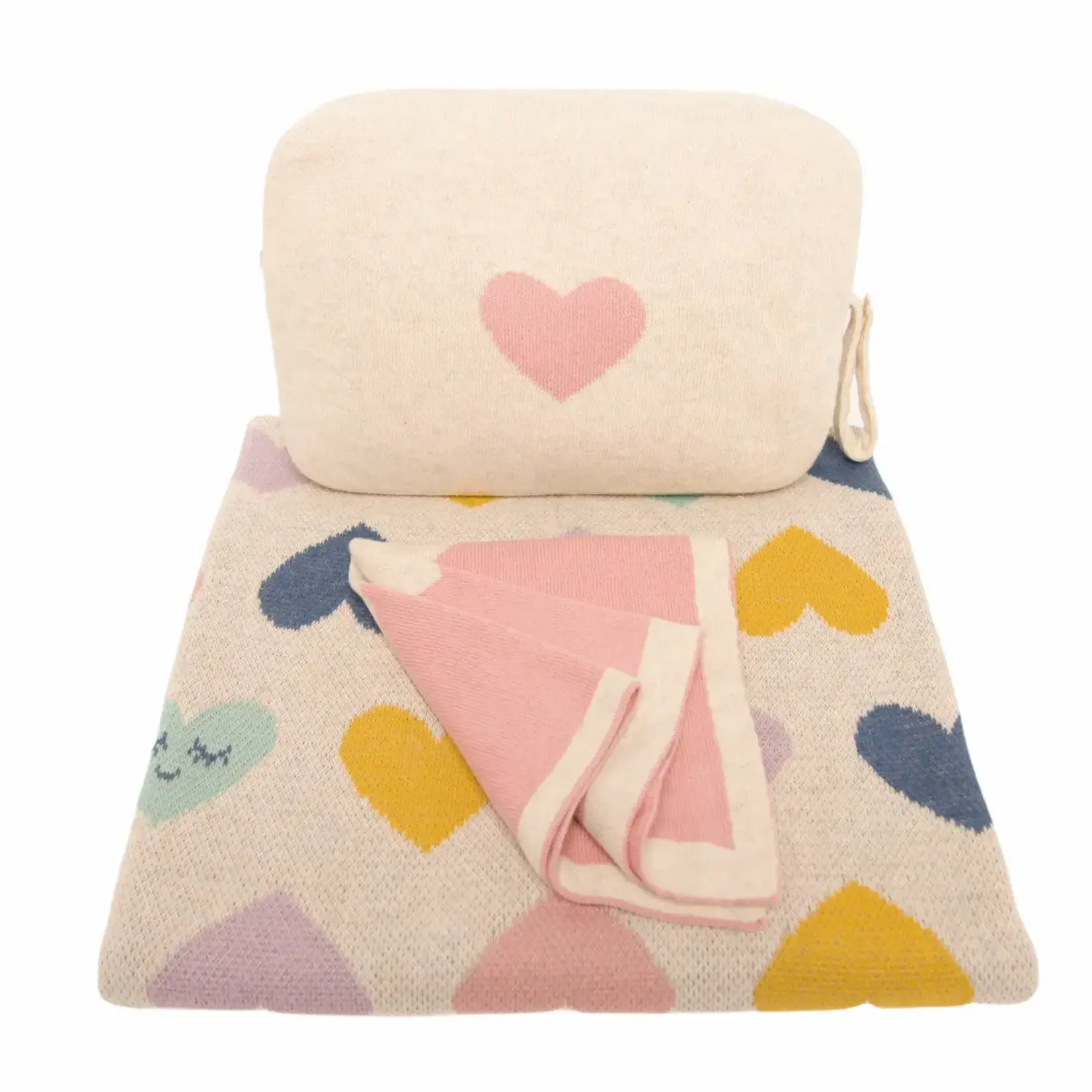 Pink Lemonade Smiley Hearts 3 pc Travel Set Pink/Yellow