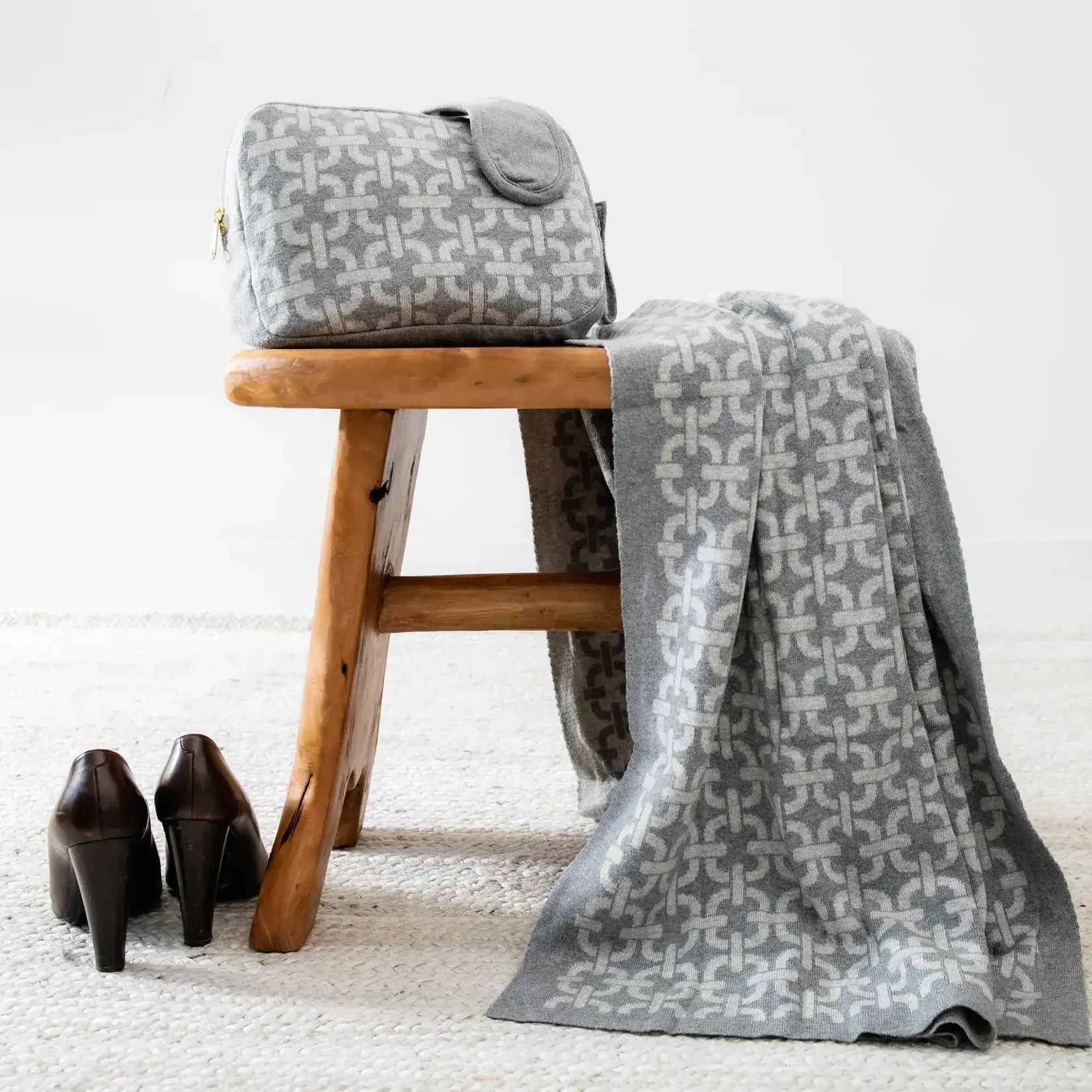 Pink Lemonade Chain Prt 3 pc Travel Set LtGrey/Vanilla