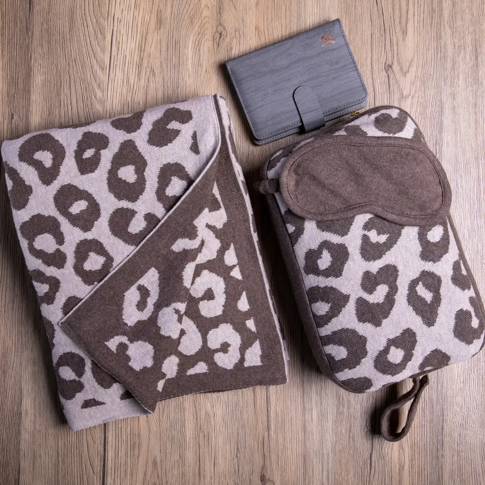 Pink Lemonade Leopard Print 3pc Travel Set  Brown Mel/ Sand Mel