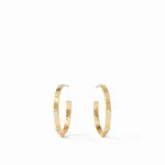 Julie Vos Julie Vos Crescent Stone Hoop Gold CZ  - M