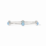 Julie Vos Julie Vos Milano Luxe Bangle Silver/Chalcedony Blue - Medium