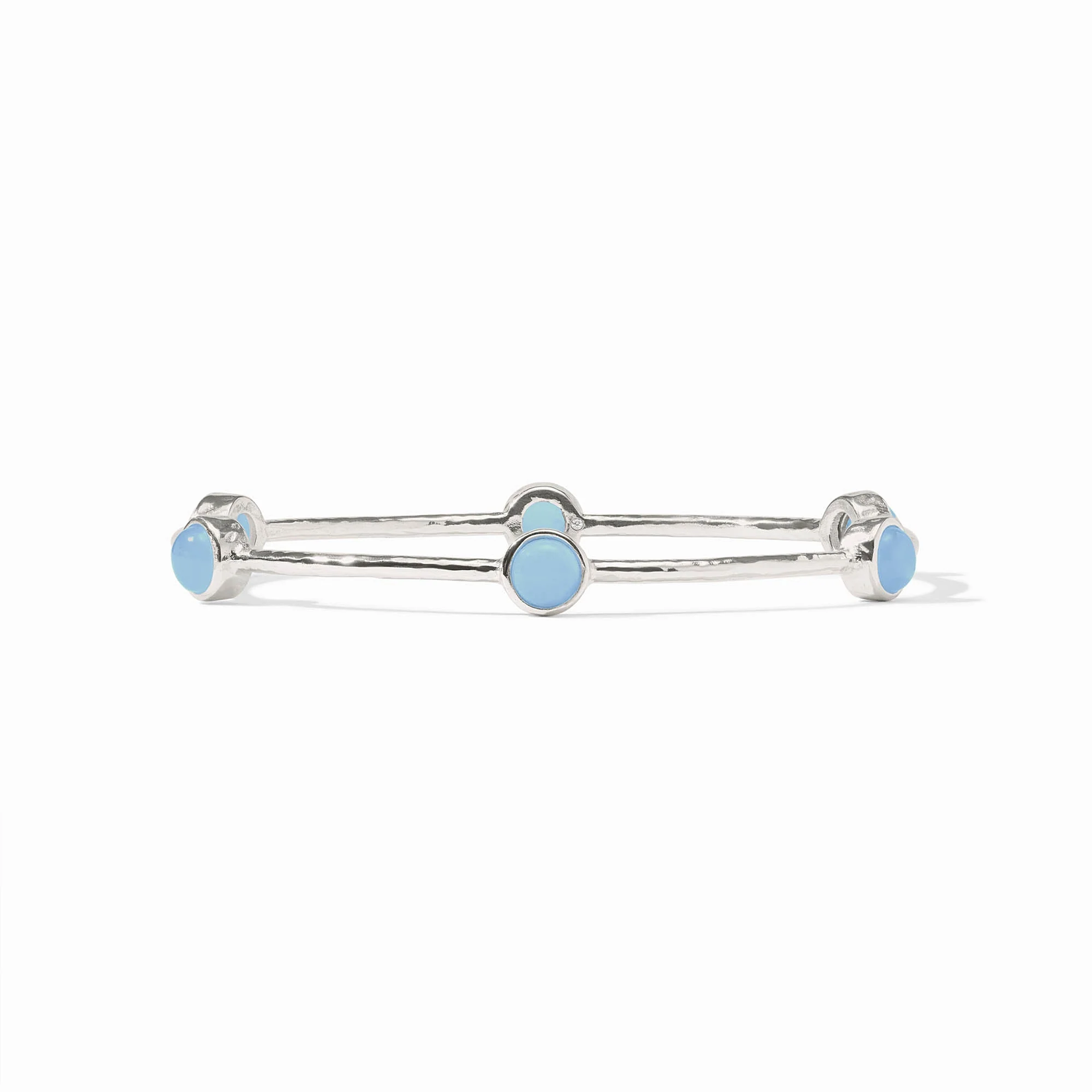 Julie Vos Julie Vos Milano Luxe Bangle Silver/Chalcedony Blue - Medium
