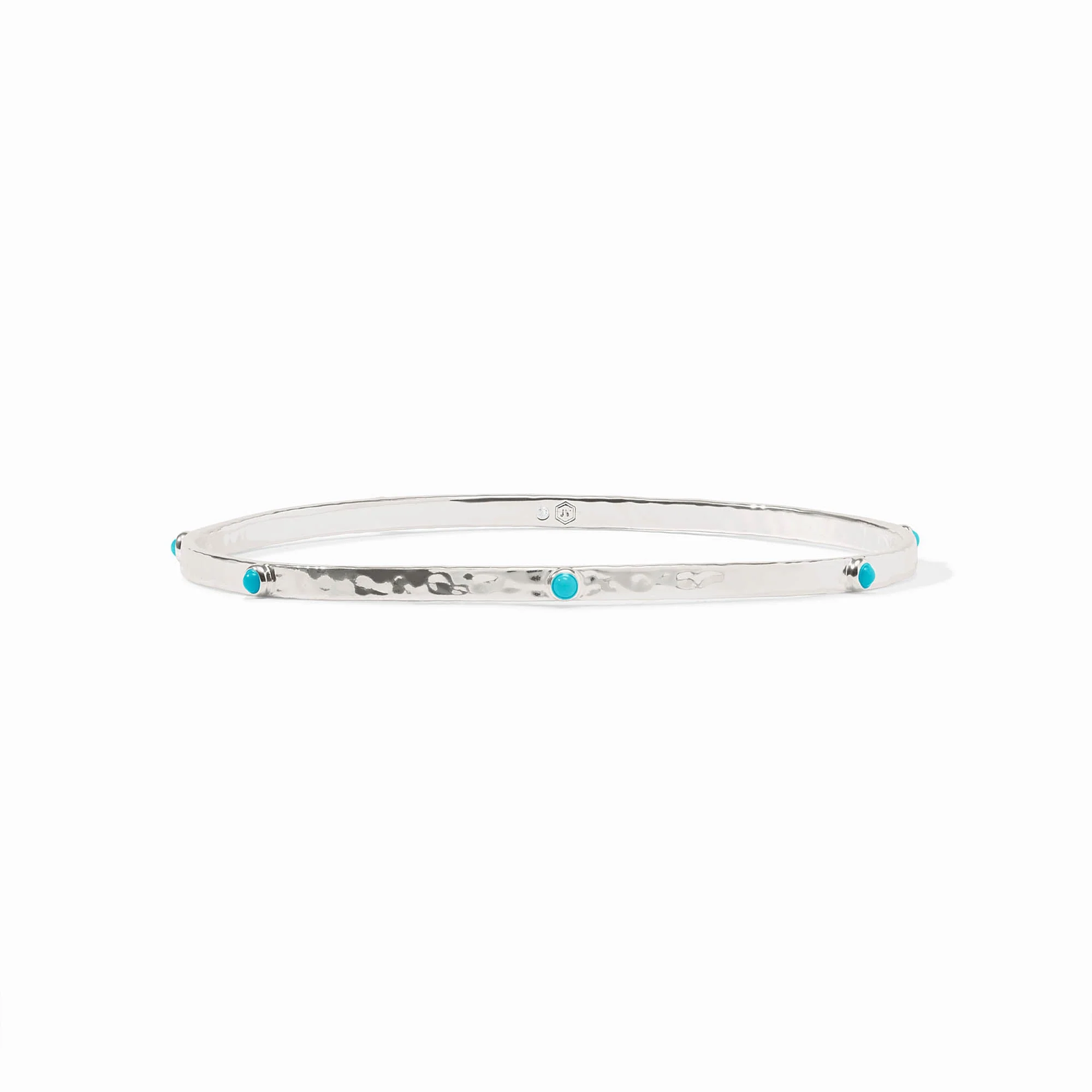 Julie Vos Julie Vos Crescent Stone Bangle Silver/Turquoise -Medium