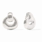 Julie Vos Julie Vos Avalon Doorknocker Silver Clip Earrings