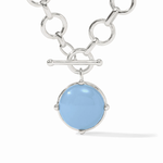 Julie Vos Julie Vos Honeybee Silver Statement Necklace - Chalcedony Blue