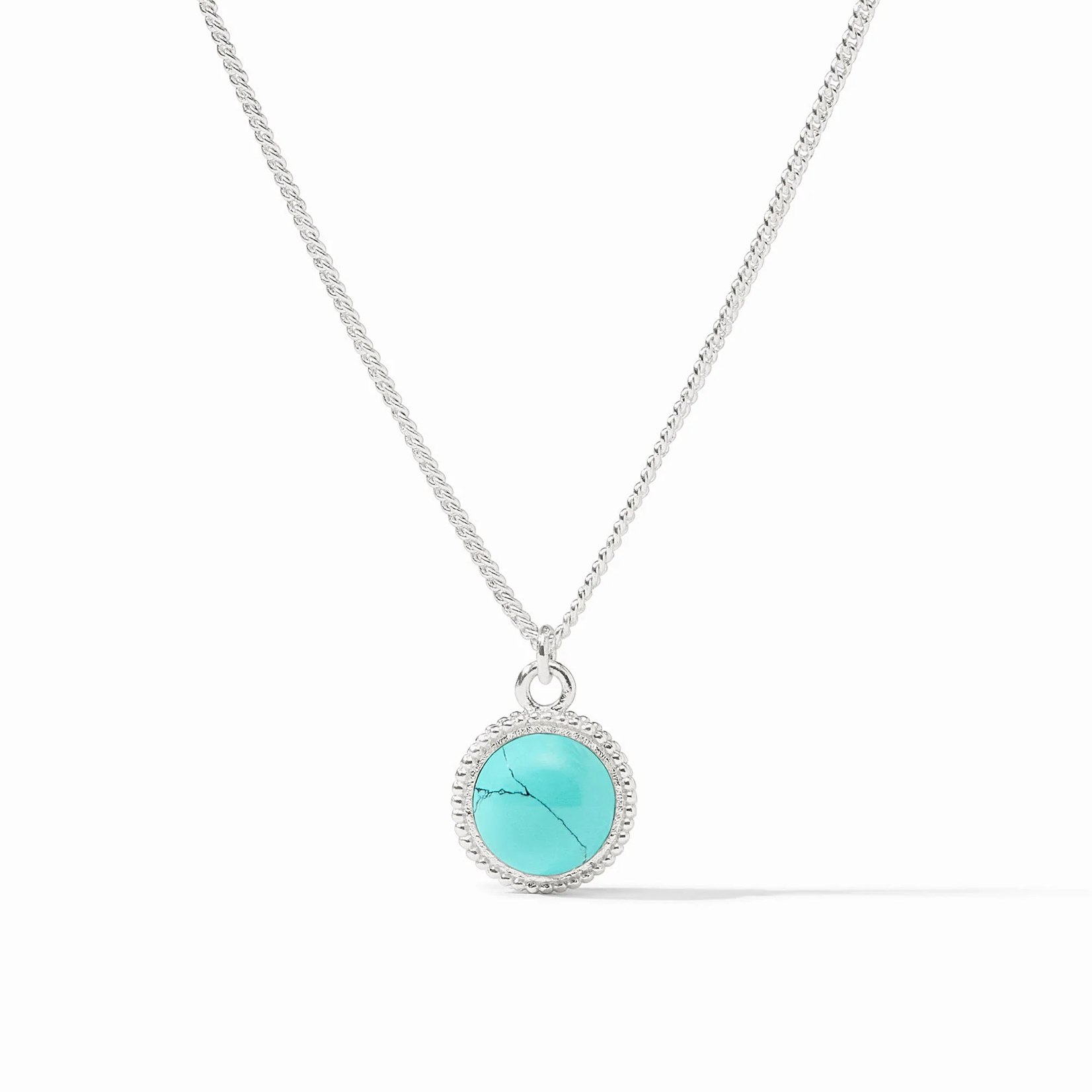 Julie Vos Julie Vos Fleur-de-Lis Silver Solitaire Neck - Turquoise