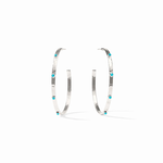 Julie Vos Jule Vos Crescent Stone Hoop -Silver/Turquoise  - Large