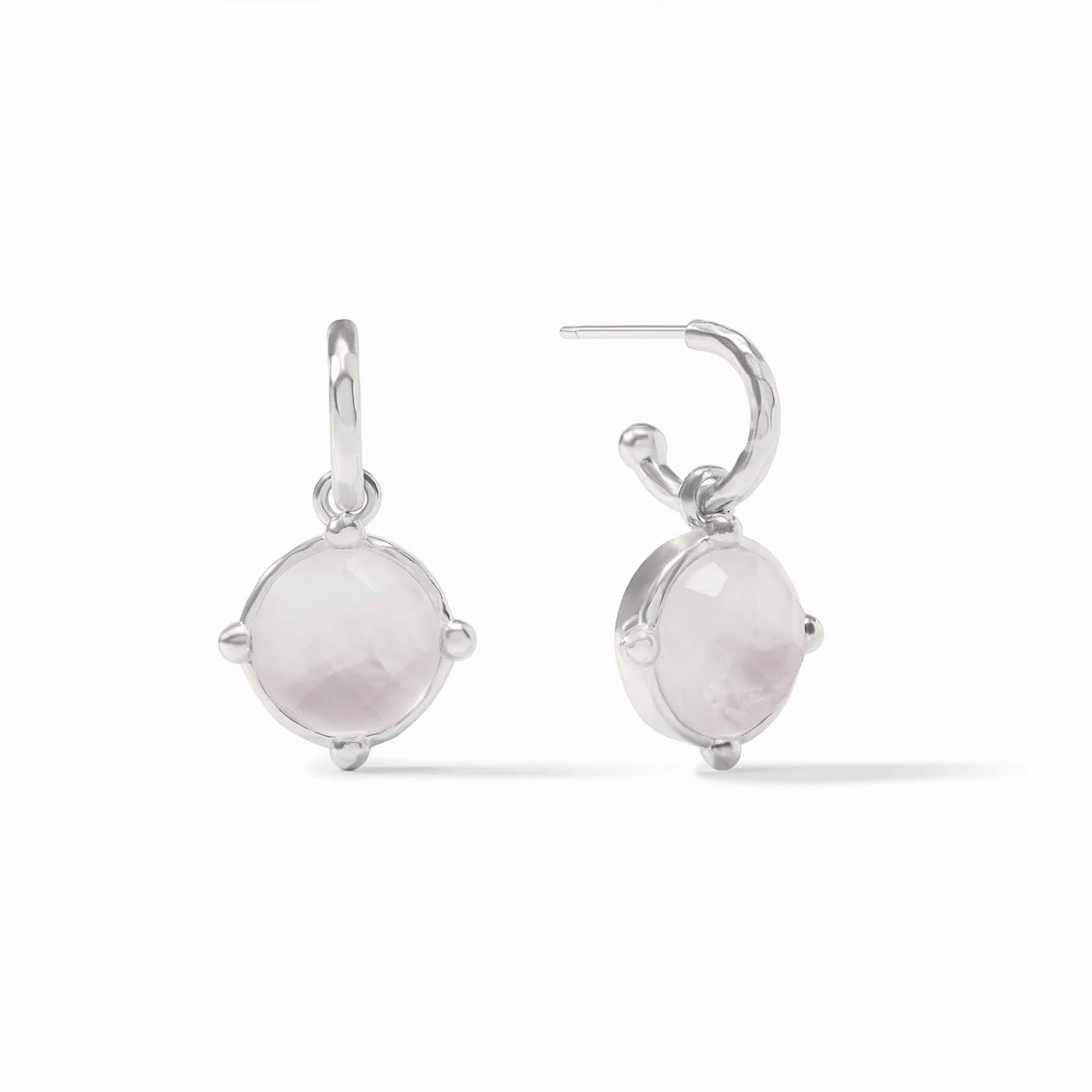Julie Vos Julie Vos Honeybee Siver Hoop/Charm Earring - Clear