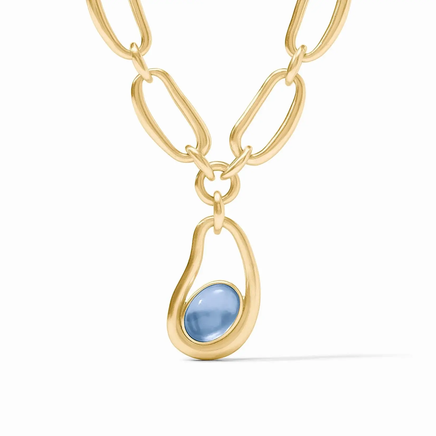Julie Vos Julie Vos Wave Statement Necklace-Chalcedony Blue