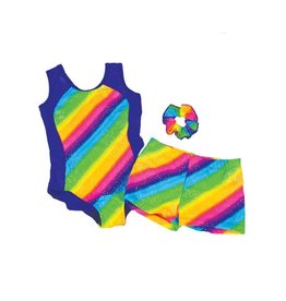 Reflectionz Reflectionz Rainbow Stripe Leotard