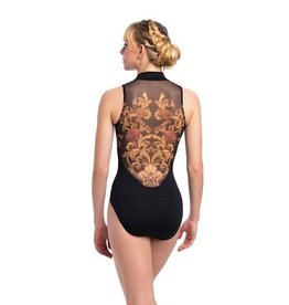 Ainsliewear Zip Front Leotard with Grand Elegance Print