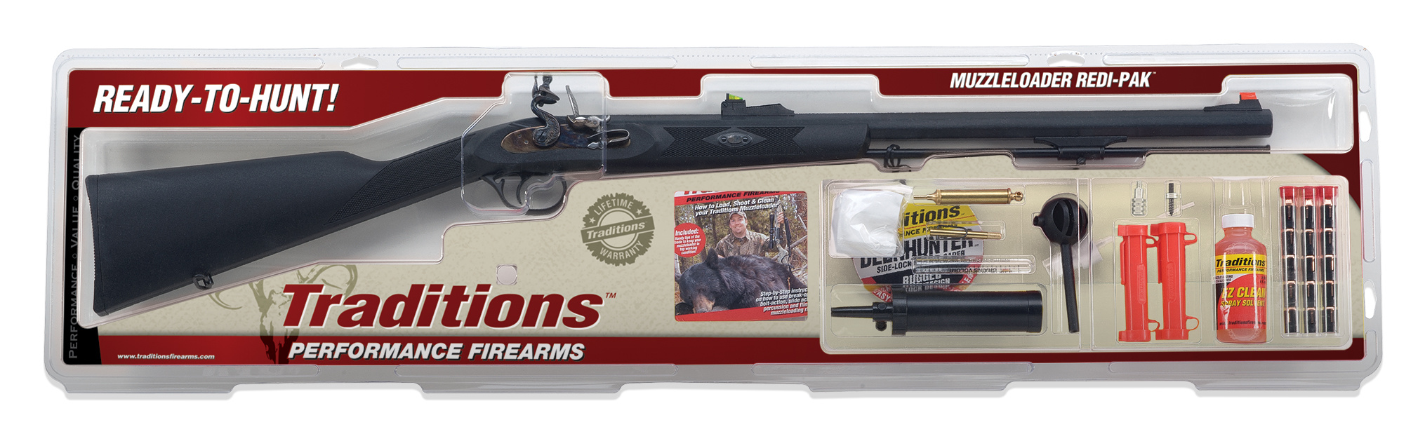 Traditions Traditions Deerhunter™ Redi-Pak Syn. Black / Flintlock .50 / 24" Blued