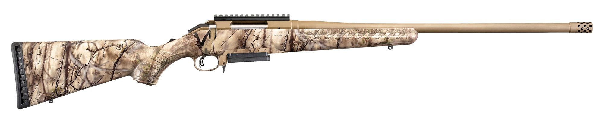 Ruger USED Ruger, American, 450 Bushmaster, 3+1, 22" TB/MB, Burnt Bronze/GoWild