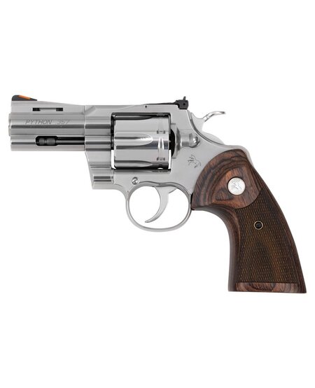 Colt, Python, 357 mag, 3" bbl, SS with Walnut Wood Grips