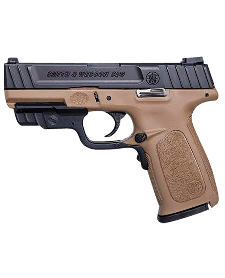 Smith & Wesson, SD9, 9mm, 4" bbl, FDE, with CT Laser