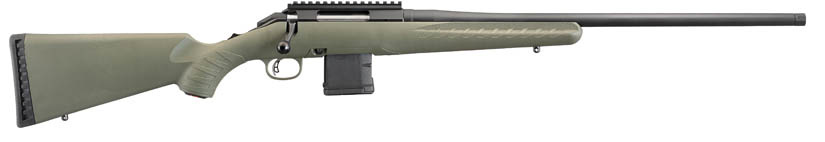 Ruger Ruger, American Predator, 223 Rem, 10+1, 22" TB, Matte Black/Moss Green, Optics Ready