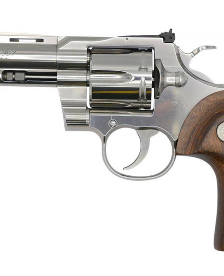 Colt, Python, .357 Magnum, 4.25" Barrel, 6 Rounds, Walnut Target Grips, Semi-Bright Stainless Steel Finish