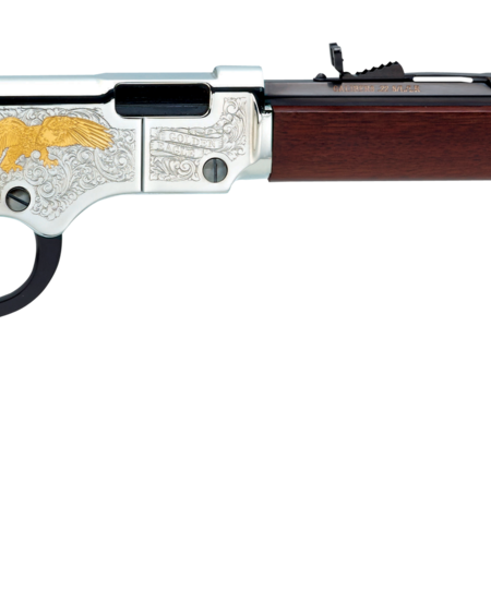 Henry H004GE Golden Eagle Silver 22 Short 22 Long or 22 LR Caliber with 16 LR21 Short Capacity 20 Blued Barrel NickelPlated Metal Finish American Walnut Stock Right Hand Full Size