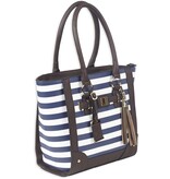 Bulldog, Concealed Carry Purse, Tote Style, Navy Stripe