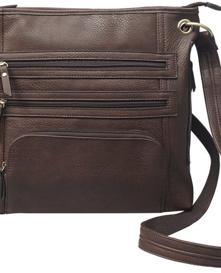 Bulldog, Cross Body Purse w/Holster, Brown Leather, Most Sm Pistols & Revolvers, Ambidextrous Hand