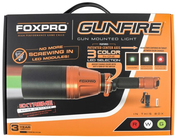 FOXPRO Foxpro, Gun Fire Preditor Light, Orange/Black, Metal, Red/Green/White Filter
