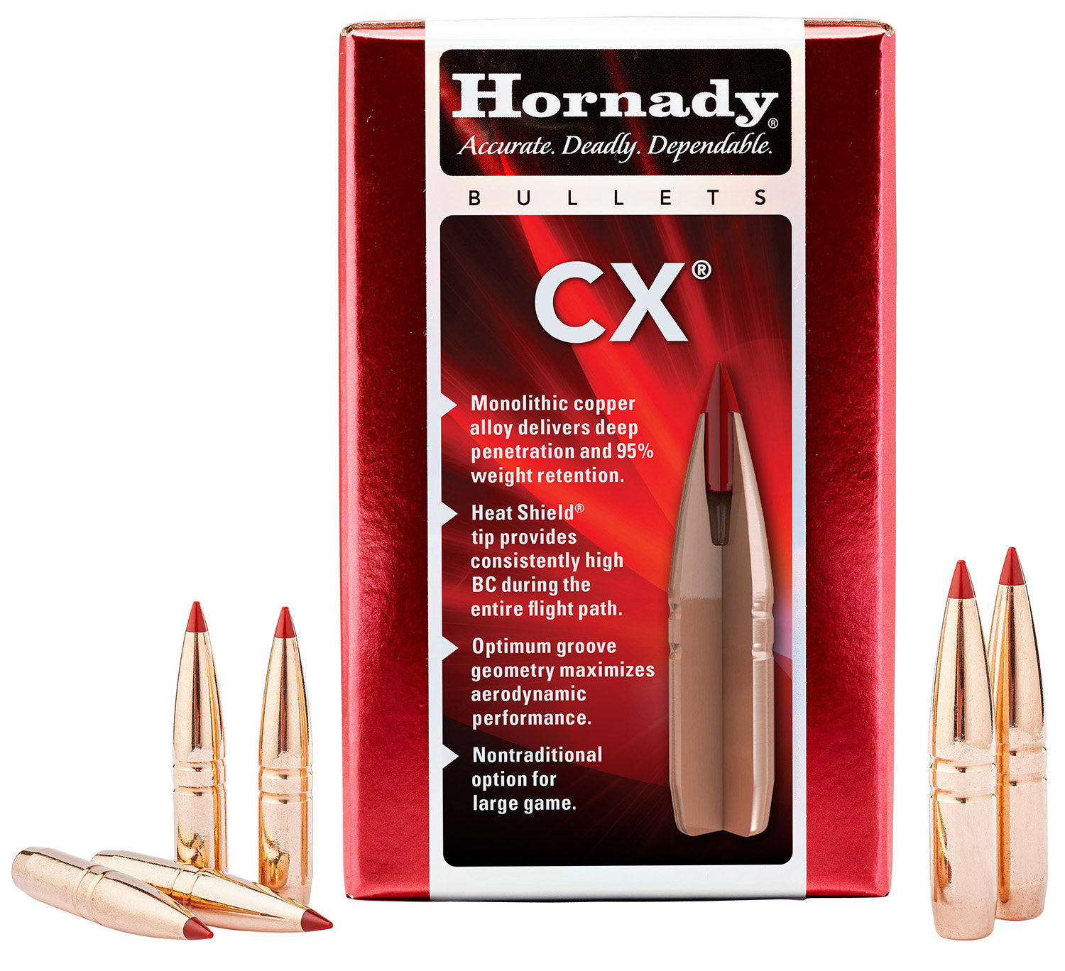 Hornady Hornady, CX, Bullets, 270 Cal, 130 gr, Copper Solid, 50 Bx