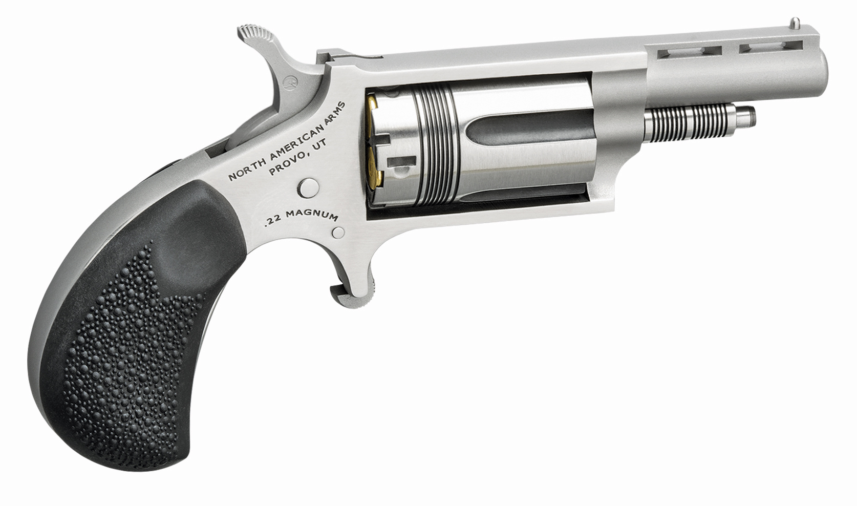 NAA North American Arms, Mini-Revolver, Wasp, 22 MAG, 1 5/8", Black Rubber Grip