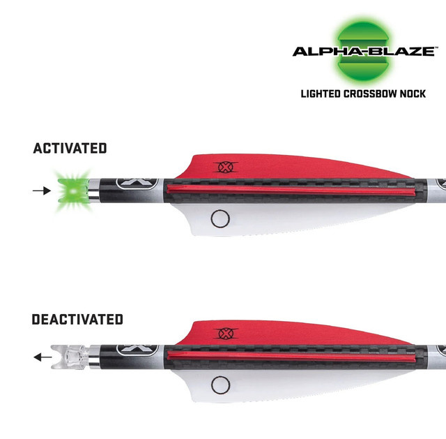 Ten Point, Alpha-Blaze, 3pk, Green, Lighted Nocks