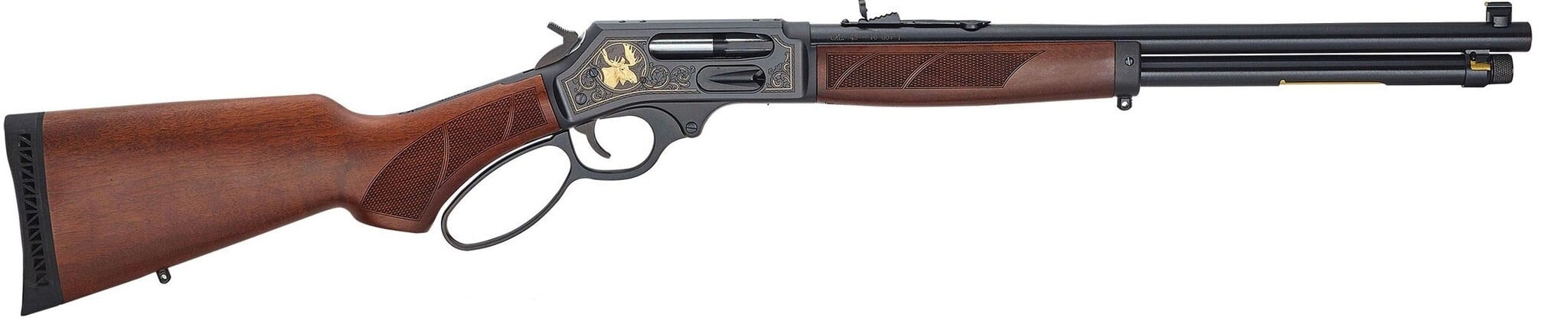 Henry Henry, Side Gate, Wildlife, 45-70, 4+1, 18.43", Blued/American Walnut