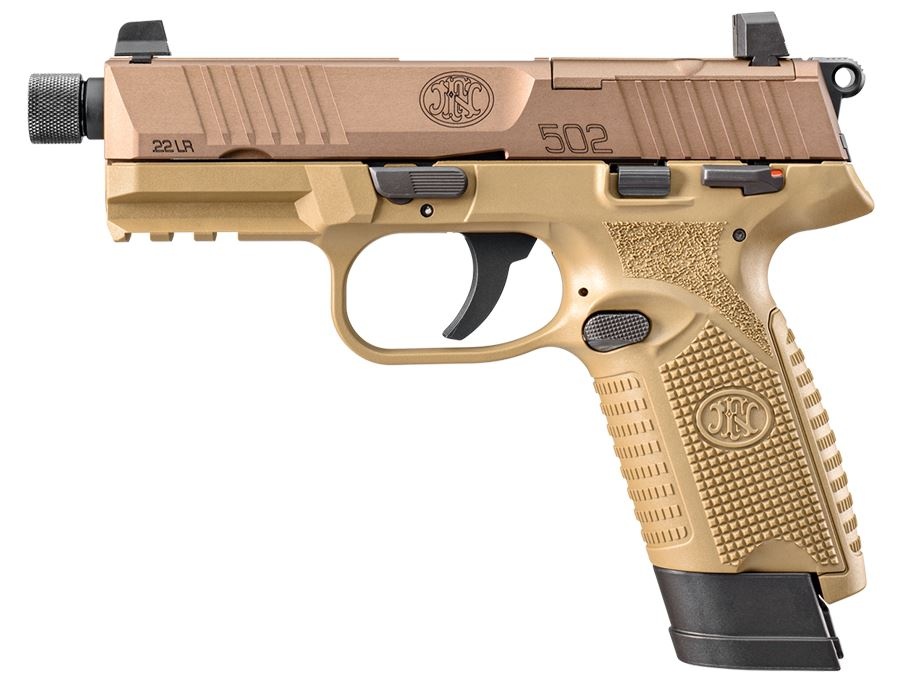 FN, 502 Tactical, 22 LR, 10+1/15+1, 4.60" TB, Flat Dark Earth, Optic Ready