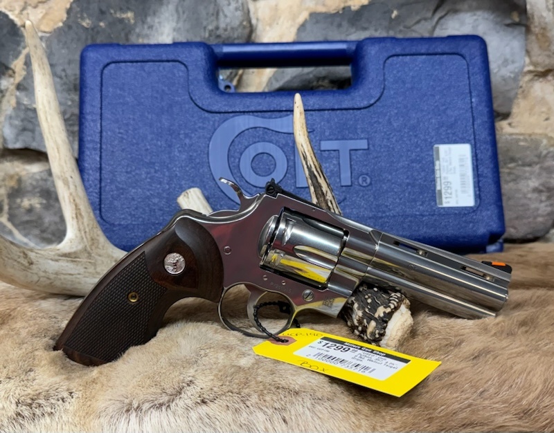 Colt *USED* Colt, Python, 357, 4.25", 6 Rd, Walnut Target Grips, Semi-Bright Stainless