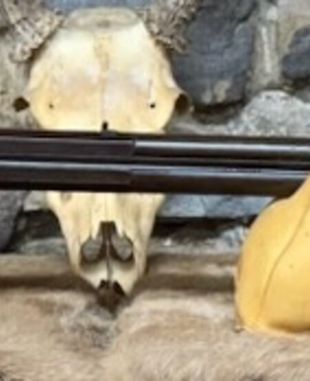 *USED* Custom Percussion Double Barrel Muzzleloader, 38Cal Over 28GA (Both Approx), Mfg mid 1800's, Unknown Maker