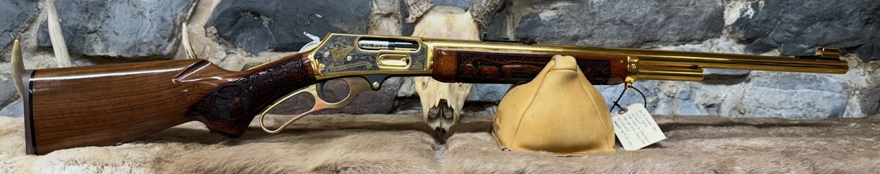 *CONSIGN* Marlin, 1895SS, 45-70, #42 Of 50, PA Wapiti, 24K Gold Overlay, Hand Engraved