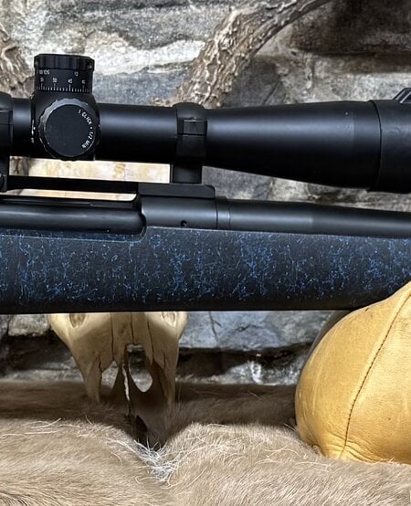 *CONSIGN* R Ferrell, 70 Action Custom, 375 Wby Mag, 26", Blk/Blue Speck, Leupold Vari-X III 3.5-10X40