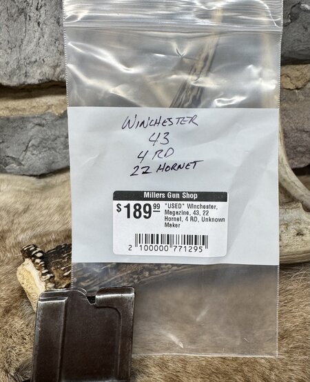 *USED* Winchester, Magazine, 43, 22 Hornet, 4 RD, Unknown Maker
