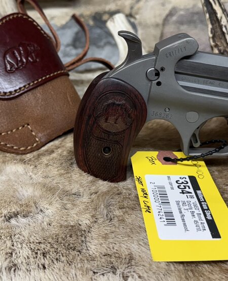 *USED* Bond Arms, Grizzly Bear, 45/410, 2RD, 3", Stainless/Rosewood, Leather Holster